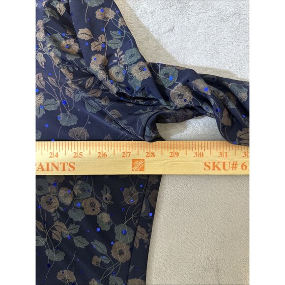 Susan Graver Liquid Knit Navy Floral 3/4 Sleeve Top Womens 3X - Picture 5 of 9